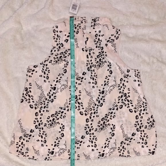 NWT Torrid 0 Large Leopard Pink Unlined Georgette Mock Neck Tank - Picture 10 of 10